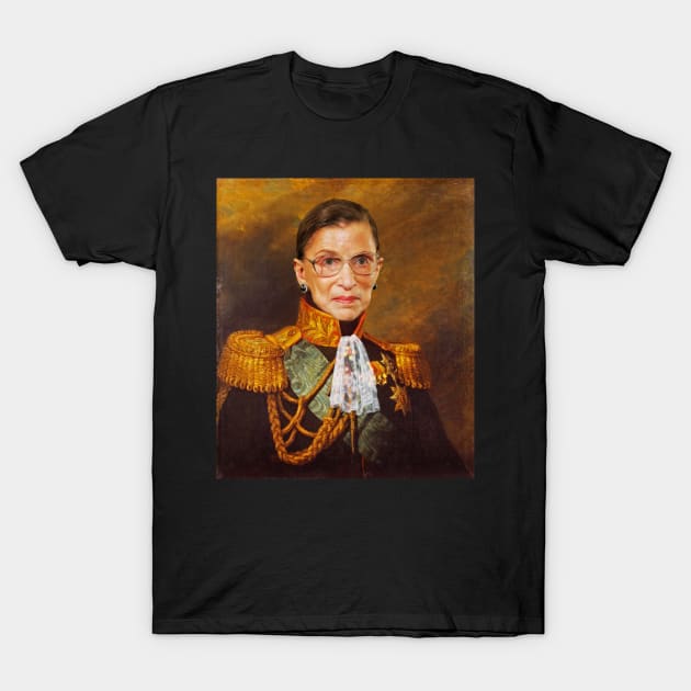 Ruth Bader Gunsburg Retro Portrait T-Shirt by UselessRob